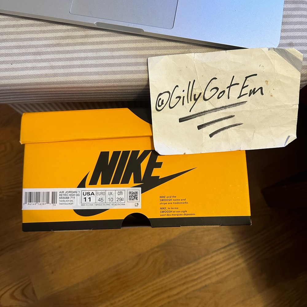 SOLD - Size 11 - Jordan 1 Retro OG High Yellow Toe